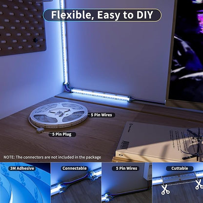PAUTIX RGBW 2700K COB LED Strip Light 24ft/7.5m,UL Listed 24V Color Changing Tape Lights with 896LEDs/m Multicolor Flexible for TV,Bedroom,Party DIY Decoration(Power Supply & Controller Not Included)