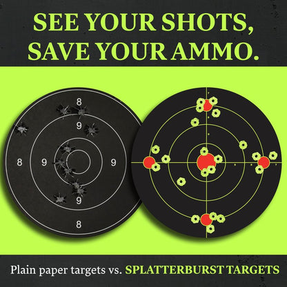 Splatterburst Targets 8-Inch Stick and Splatter Adhesive Shooting Targets, 25-Pack