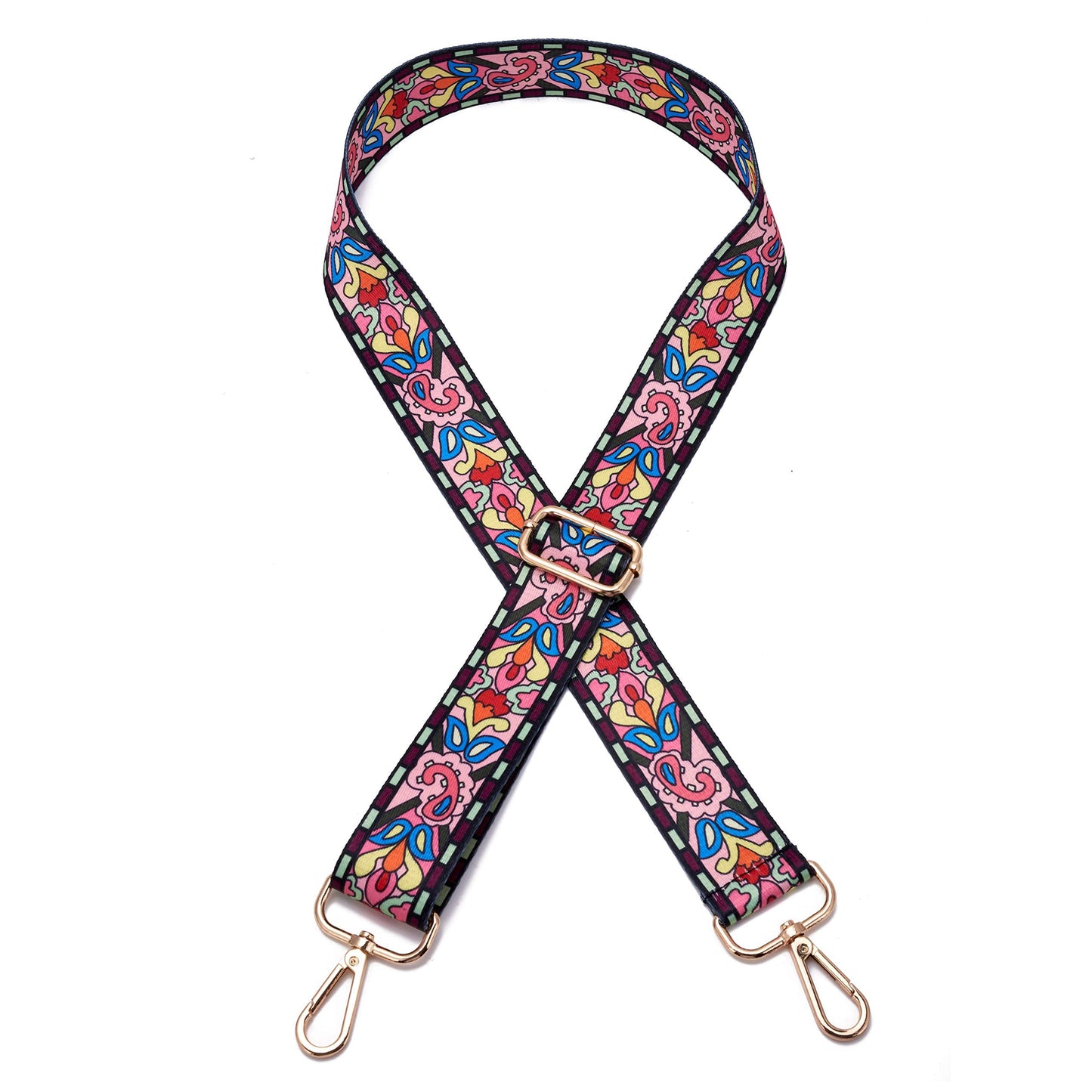 ZOOEASS Wide Shoulder Strap Adjustable Replacement Belt Guitar Style Crossbody Bag Handbag Strap Multicolor Canvas Straps(Wide:1.4in) (Morning glory)