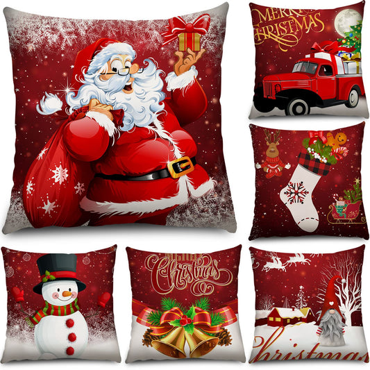 Tatuo 6 Pcs Christmas Pillow Covers Cushion Covers Decoration Holiday Decor Throw Pillow Case for Sofa Couch Christmas Office Bedroom Decorations(18 x 18 in,Funny Style)