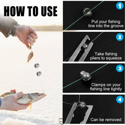 Split Shot Fishing Weights Kit, 180/210pcs Removable Round Fishing Weights Sinkers Clip On Shot Weights Fly Fishing Line Sinkers Fishing Sinkers for Freshwater Saltwater