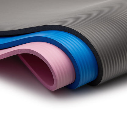 Sunny Health & Fitness Premium 1/2-Inch Extra Thick Exercise Yoga Mat Non-Slip High Density Pilates and Floor Workout Elastic Strap Portable with Carrying Strap - Pink - 74 x 24 Inches - SF-EM03-PK