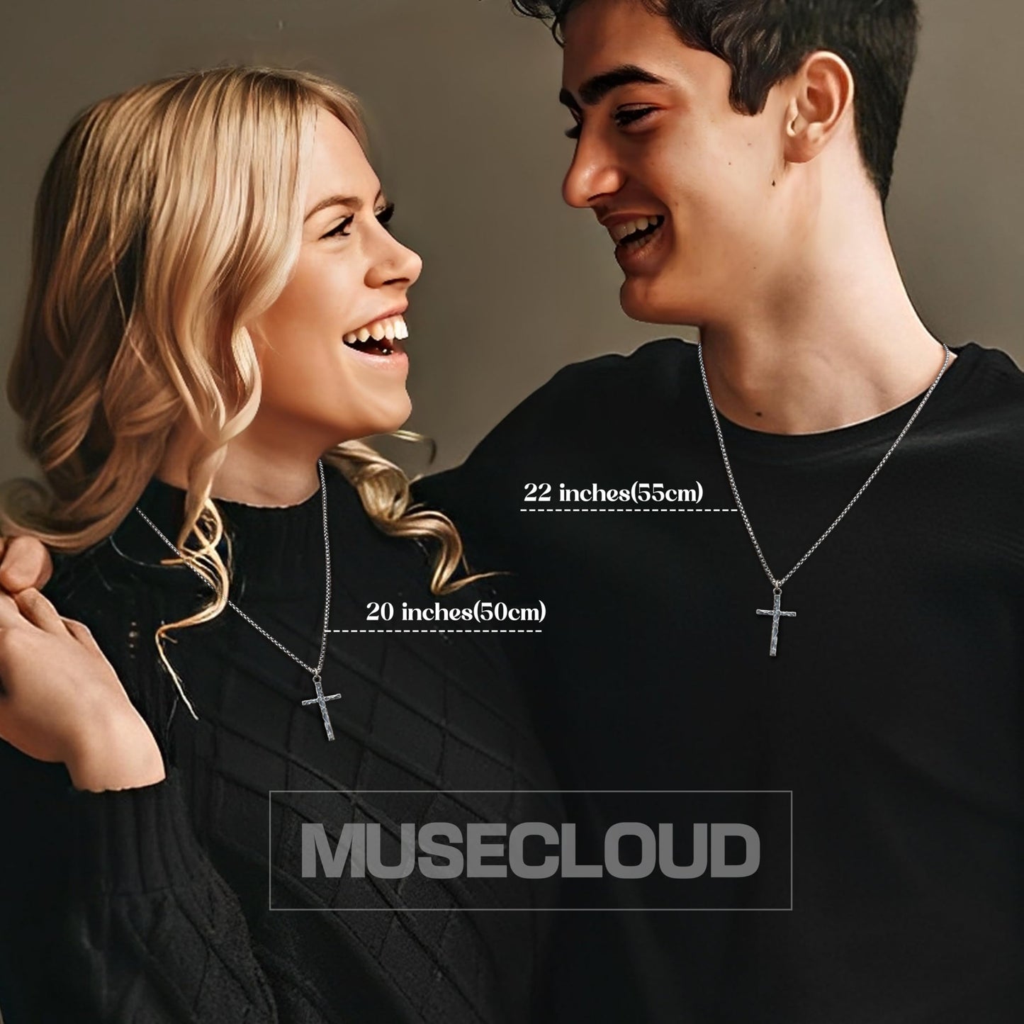 Small Cross Necklace for Men Silver Cross Pendant with Stainless Steel Box Chain | Mens Sterling Silver Crucifix Necklaces Jewelry for Boyfriend Husbands Birthdays 22 Inches