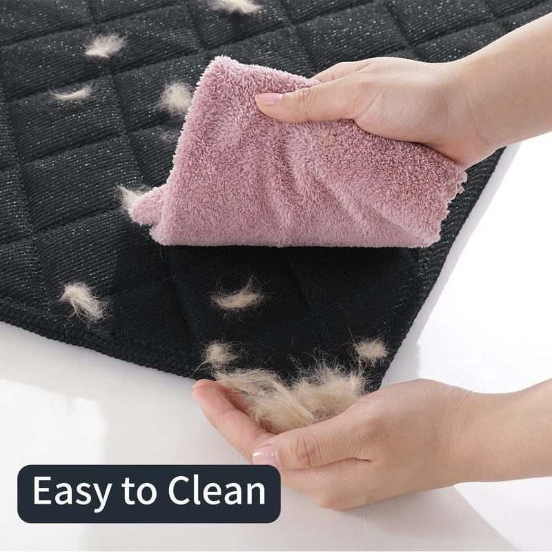 MABOZOO Indestructible Dog Bed - Chew Proof Crate Pad, Machine Washable Quilted Mat for Aggressive Chewers, Durable for Medium Dogs, Black Kennel Pad (22x35 in)