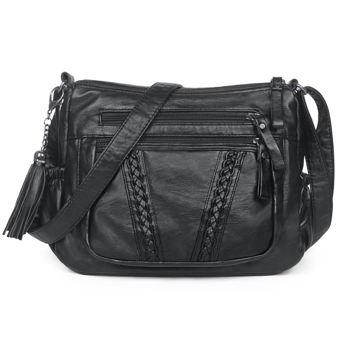 VOLGANIK ROCK Crossbody Bag for Women with Tassel Ladies Soft PU leather Purses and Handbag Pocketbooks