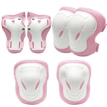 ENHERWE Kids Knee Pads Elbow Pads Wrist Guards Set for 3-8 Years,Child Protective Gear Set for Outdoor Sports,Cycling,Roller Skates,Inline Skating,Skateboard,Scooter,BMX Bike,Girls Pink