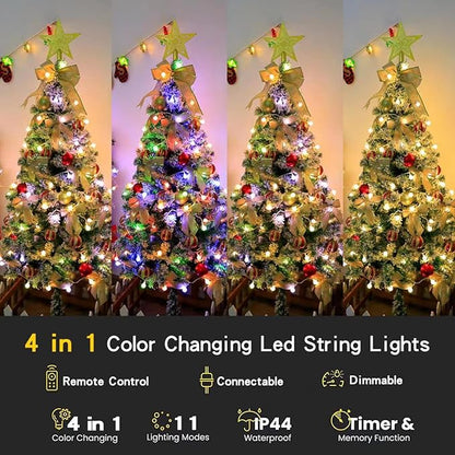 Globe String Lights 65.6 Feet 150 LED,Plug in Fairy String Lights with Remote Timer Extendable, 11 Modes Indoor Outdoor Color Changing Lights for Wedding Bedroom Classroom Patio Garden