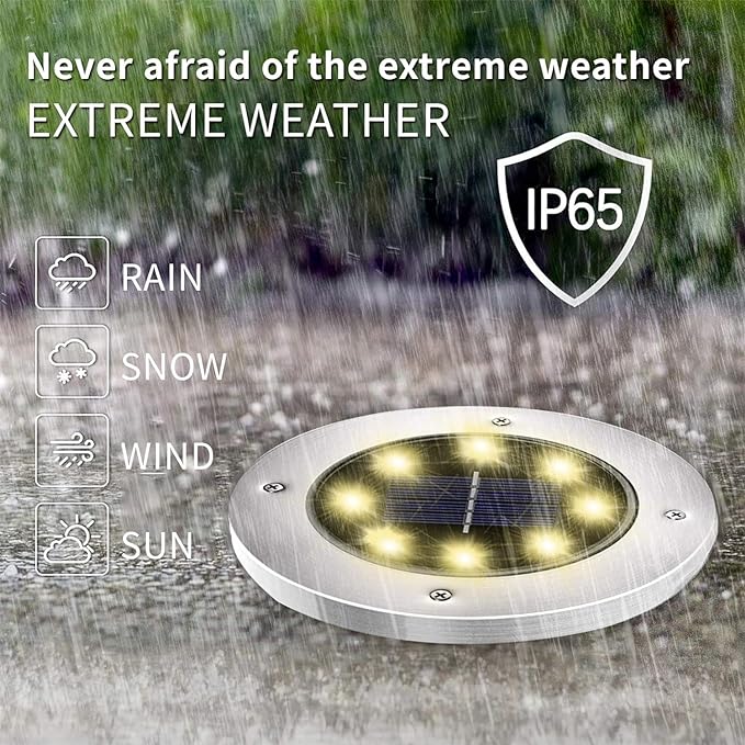 INCX Solar Lights Outdoor Waterproof,16 Pack Solor Ground Light for Outside, Solar Garden Lights Landscape Lighting for Patio Pathway Lawn Yard Deck Driveway Walkway, Warm White