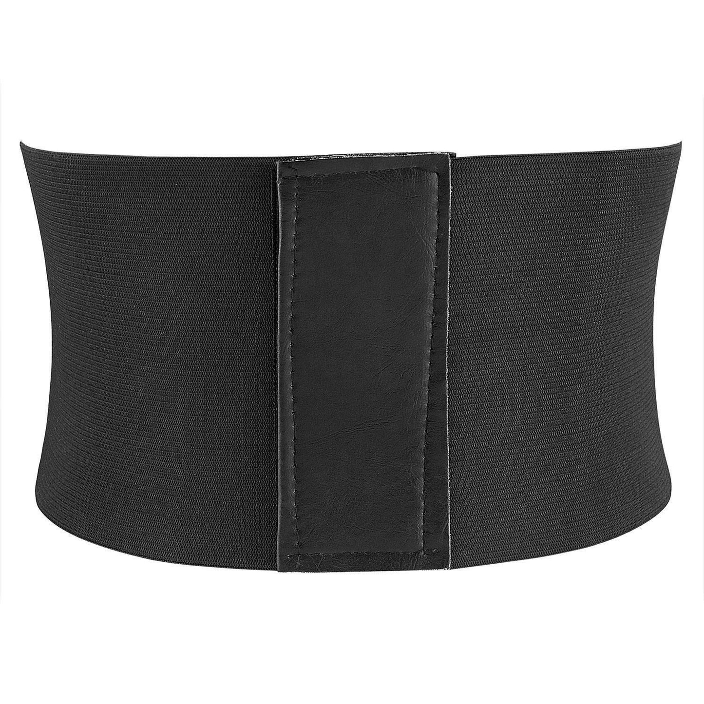 Glamorstar Corset Belt for Women Wide Elastic Tied Waspie Belts Lace-up Leather Waist Belts for Women Dresses 65cm Black