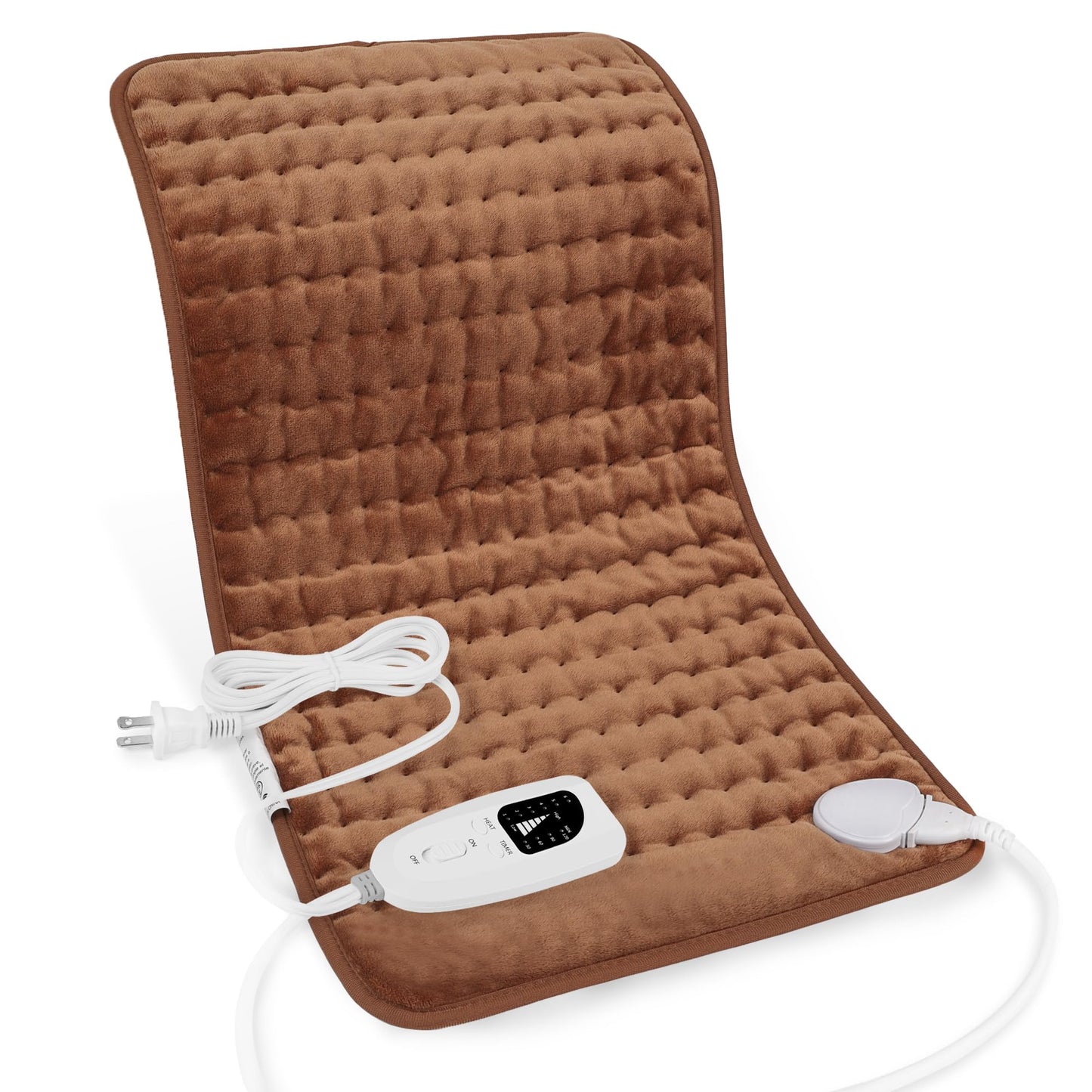 Heating Pad,Electric Heating Pads for Back,Neck,Abdomen,Moist Heating Pad for Shoulder,Knee,Arms,Legs,Dry/Moist Heat & Auto Shut Off,Birthday Gifts for Men and Women(Light Gray, 24''×12'')