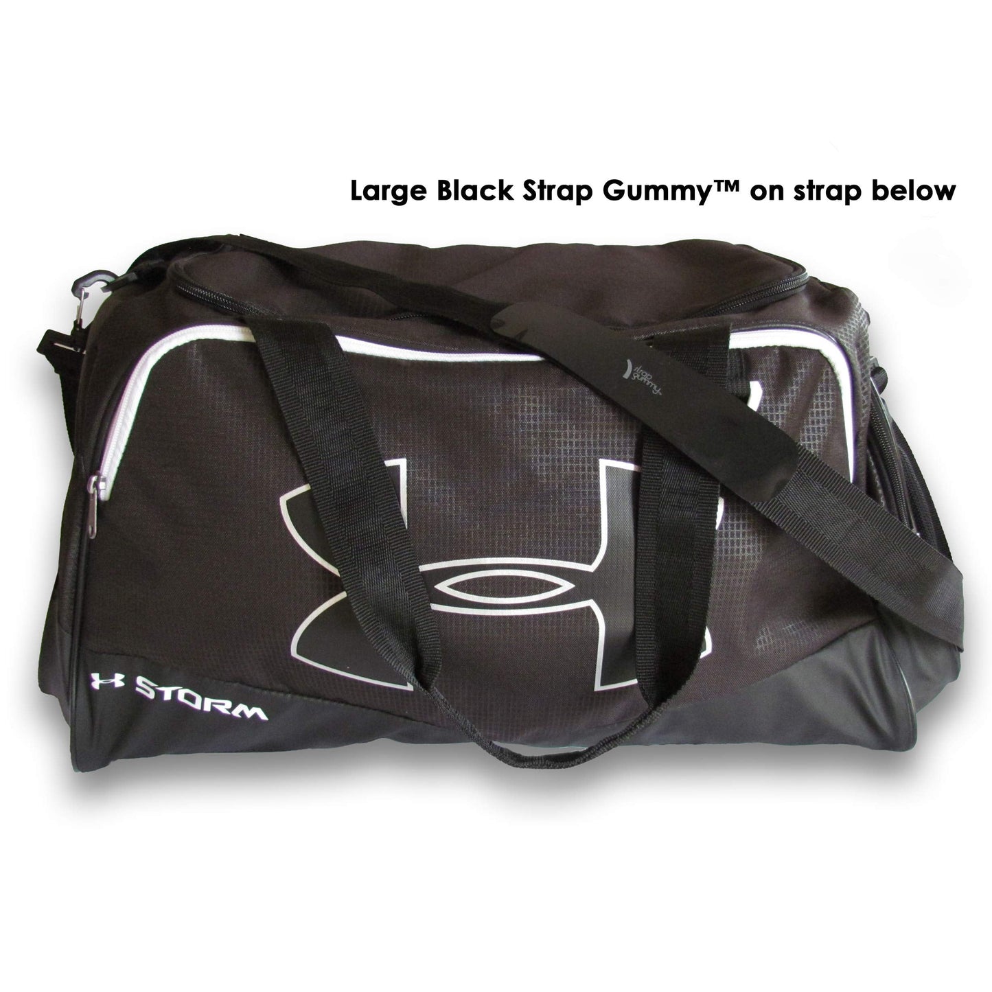 Strap Gummy - Prevent Strap Slips - The ORIGINAL Non Slip Shoulder Strap Grip Strips - Set of 4 Pieces - 2 Large Black & 2 Small Semi-Clear