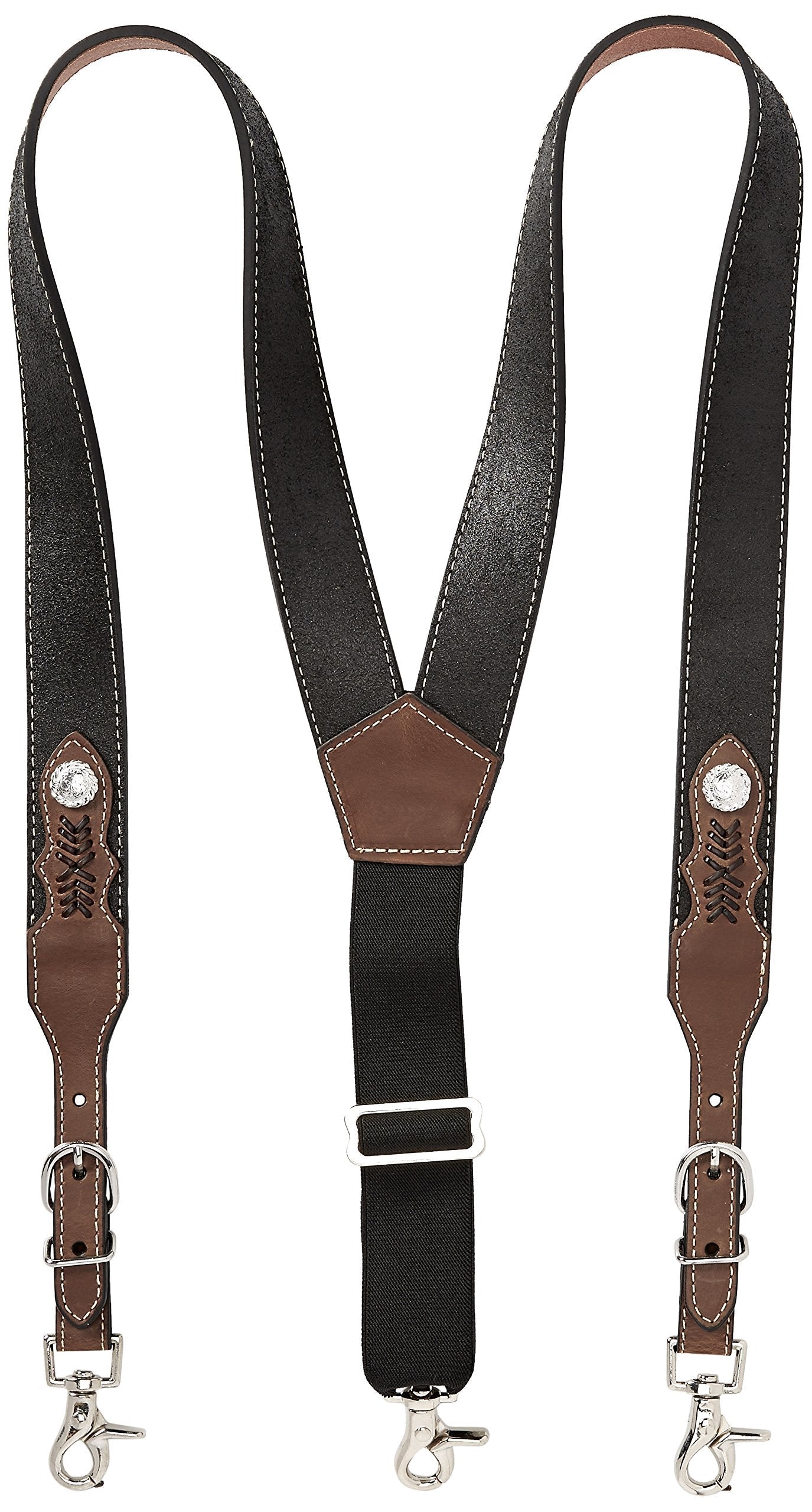 Nocona Men's Top Hand Leather Suspender, black/brown, X-Large