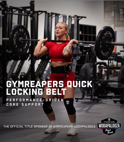 Gymreapers Quick Locking Weight Lifting Belt for Men Gym Belt for Powerlifting Deadlift Belt with 4 Inch Neoprene Metal Buckle Back Support Weightlifting Belt Women (Black, Medium)