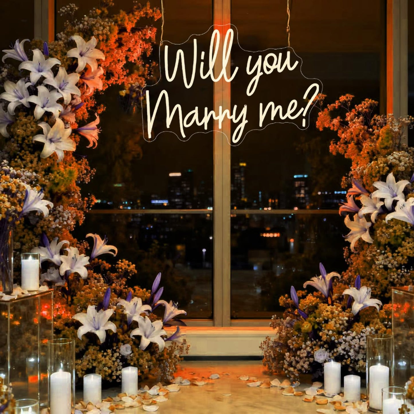 XIMAQIS Will You Marry Me Neon Sign 23inches Custom Wedding Dimmable Neon Light Sign Led Lights signs for Wedding Party Decor wedding Backdrop Home Wall Decor Gift for Her neon Art