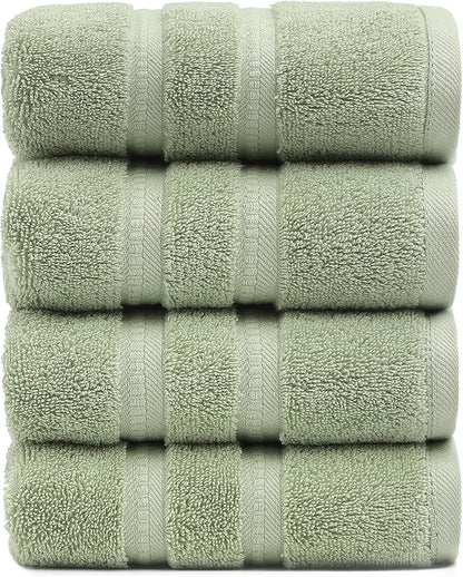 Simple&Opulence 4 Pcs Premium Hand Towels 16"x28", 600 GSM 100% Ring Spun Cotton