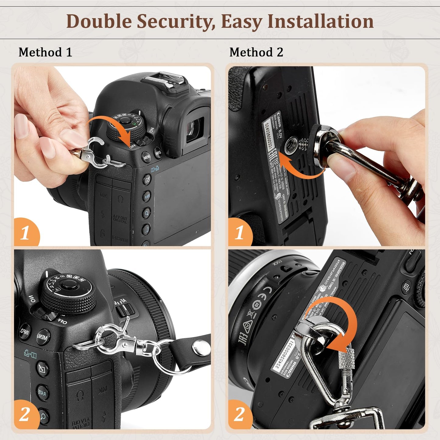 Jumyee Double Camera Harness for 2 Cameras, Adjustable Dual Shoulder Leather Camera Strap for DSLR/SLR(Black Leather)