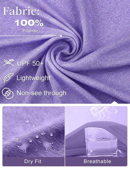 Kinglaman 5 Pack Workout Tops Gym Shirts for Women Dry Fit UPF 50+ Sun UV Protection Swim Athletic Yoga Tee T Shirts Tops 1 Black 1 Gray 1 Blue 1 Purple 1 Green Large