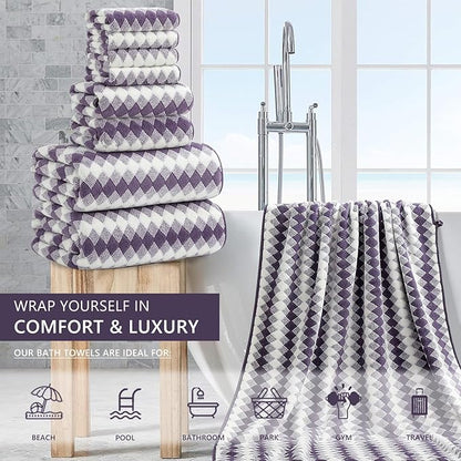 8 Piece Bathroom Towel Set |2 Oversized Bath Towels, 2 Hand Towels, 4