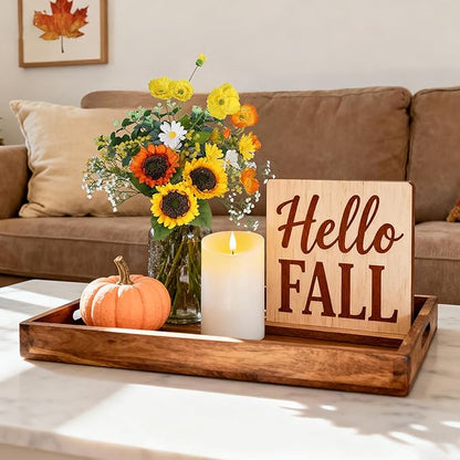 Fall Artificial Sunflowers Bouquet 20" Fake Flower for Thanksgiving with Faux Silk Sunflower for Wedding Centerpieces Home Decor Party Table Floral Arrangements Indoor Outdoor Autumn Decorations