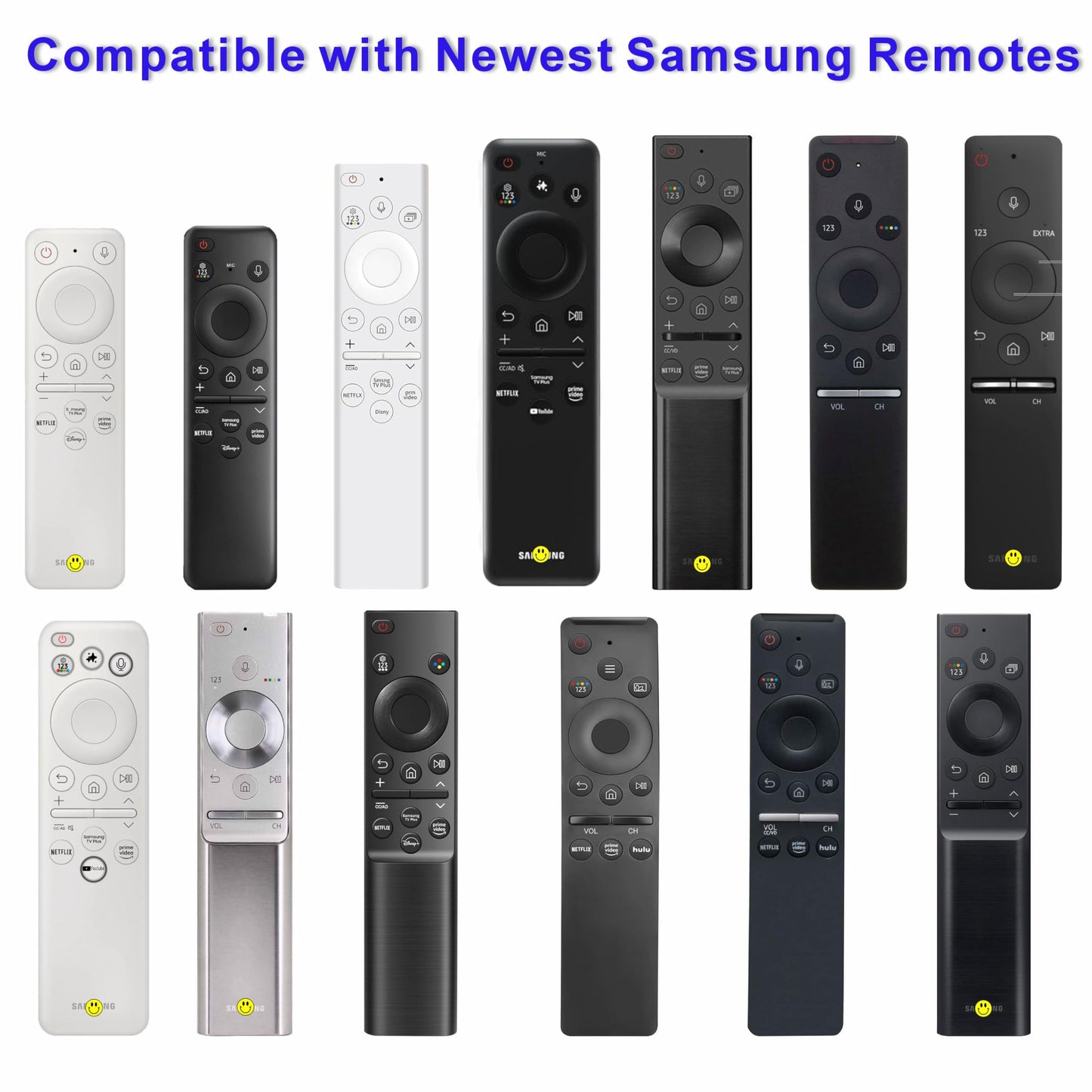 B Braince Smart Remote Compatible with Samsung Smart TV Remote Replacement 2025-2019, Voice Control remoto Samsung Smart tv, Mic, Bluetooth, Universal, Tizen OS, No Solar. 2-Year Warranty.
