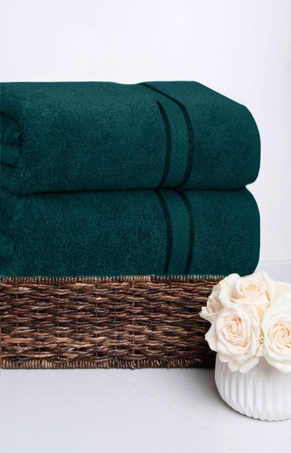 COTTON CRAFT Ultra Soft Bath Sheets - 2 Pack - 35 x 70 - Absorbent Quick Dry Everyday Luxury Hotel Bathroom Spa Gym Shower Beach Pool Travel Dorm - 100% Ringspun Cotton - 580 GSM - Easy Care - Teal
