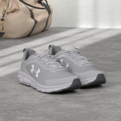 Under Armour Men's Charged Assert 9 Running Shoe, Mod Gray (101)/White, 10.5 X-Wide US