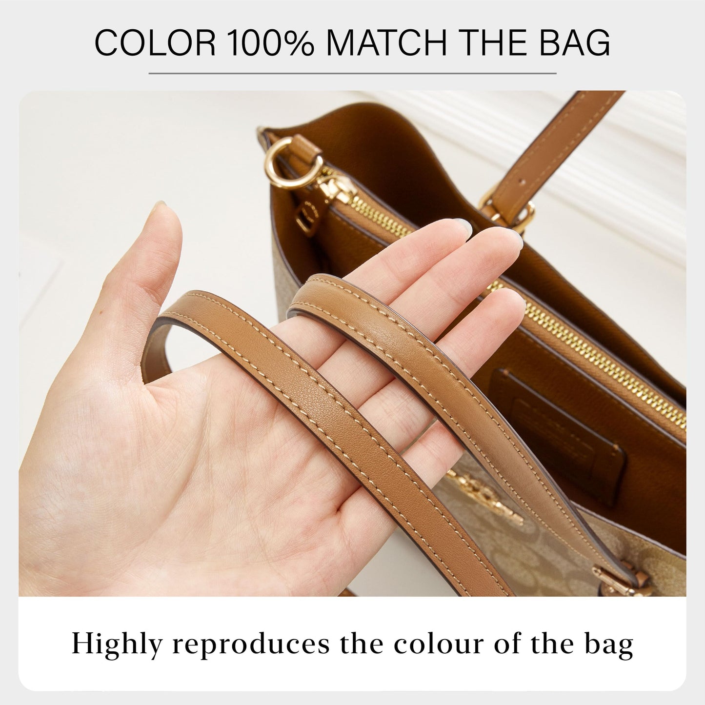 OAikor Purse Strap Replacement Compatible with Coach Mollie Tote Bag 25 & MK Basket Bags, 2 Pieces Microfiber Leather Shoulder Strap for Tote HandBag Handles(Khaki,31.9 inches)