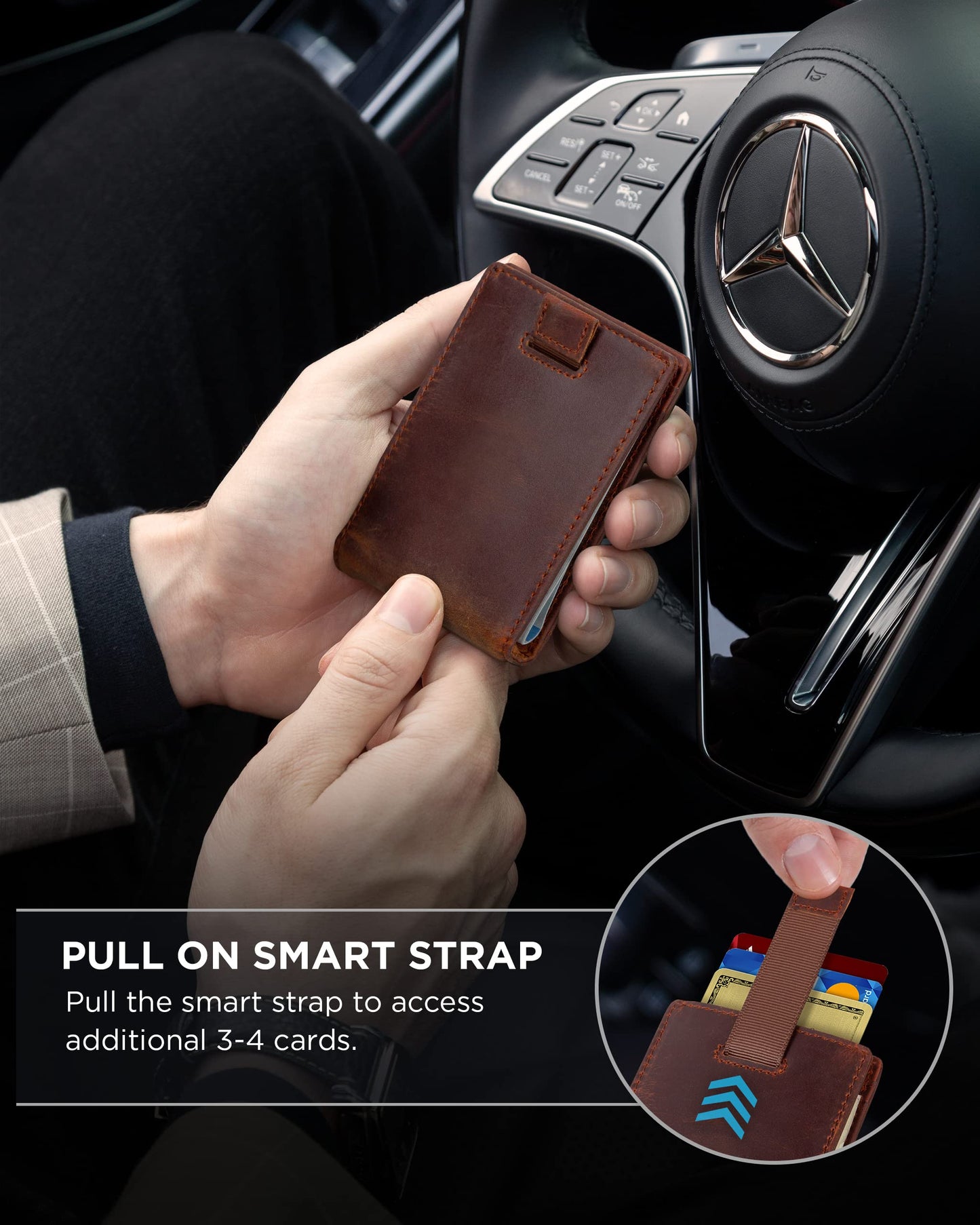 SERMAN BRANDS RFID Blocking Slim Bifold Genuine Leather Minimalist Front Pocket Wallets for Men with Money Clip Thin Mens (Canyon Red 1.0)
