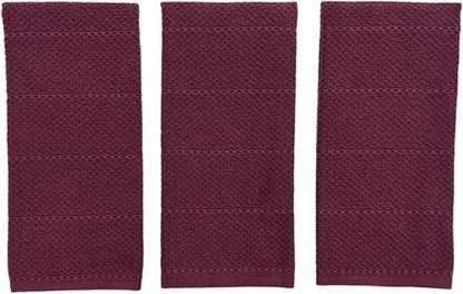 Purple Burgundy Wine Kitchen Hand Dish Towels: Oversized 28" x 18", 100% Cotton