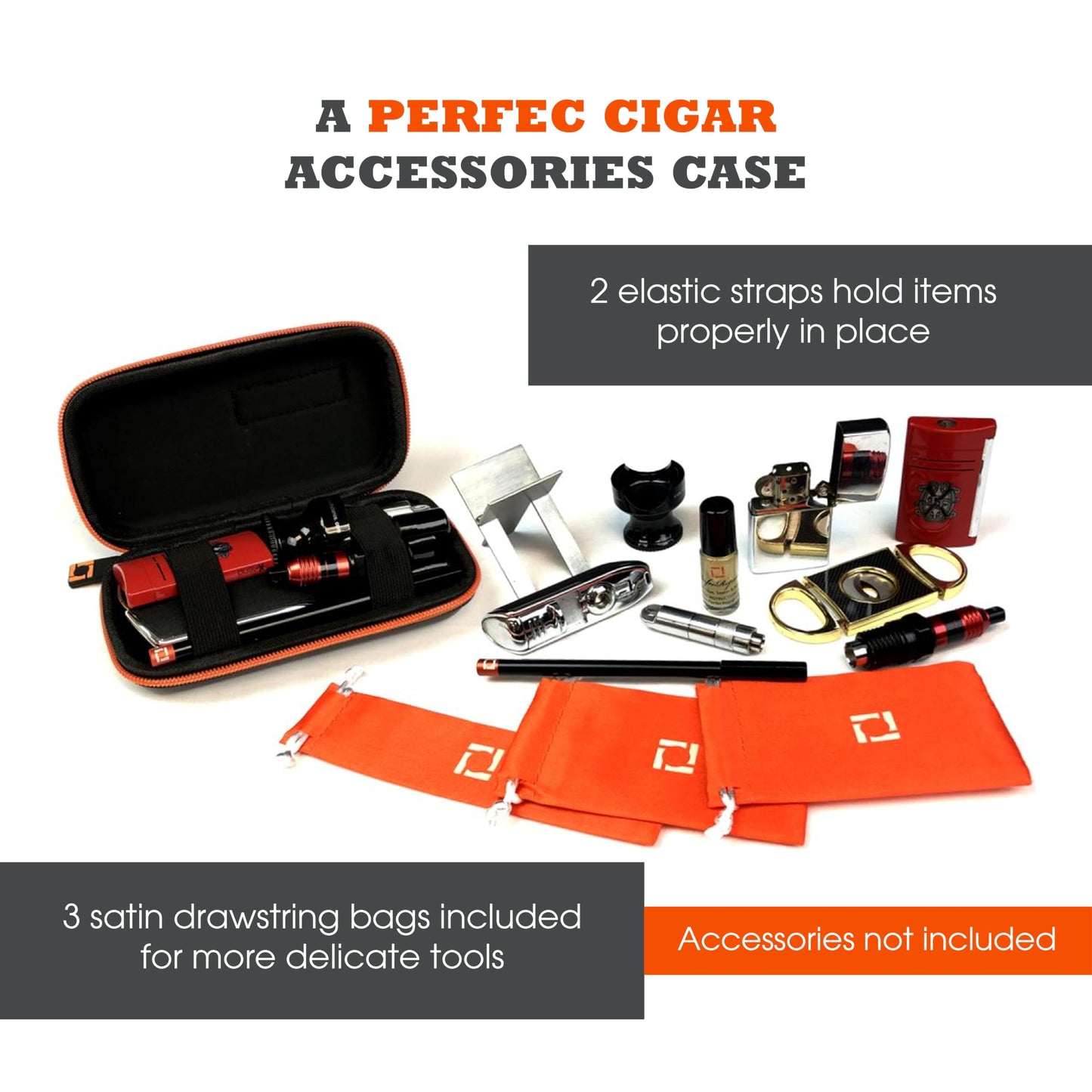 Perfec - PerfecPak Compact Cigar Accessories Case - Travel Case for Cigar Tools