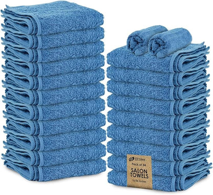 24 Pack Navy Blue Hand Towel 100% Cotton Spa Towel – 16x26 inches Highly