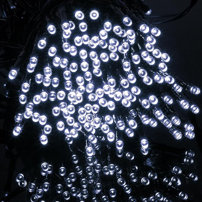 LJLNION 1000LED Christmas Lights, Extra Long 328FT Xmas Green Wire Fairy String Lights Plug in Outdoor, Remote Control & 8 Lighting Modes, Waterproof for Wedding Party Bedroom Decorations, White