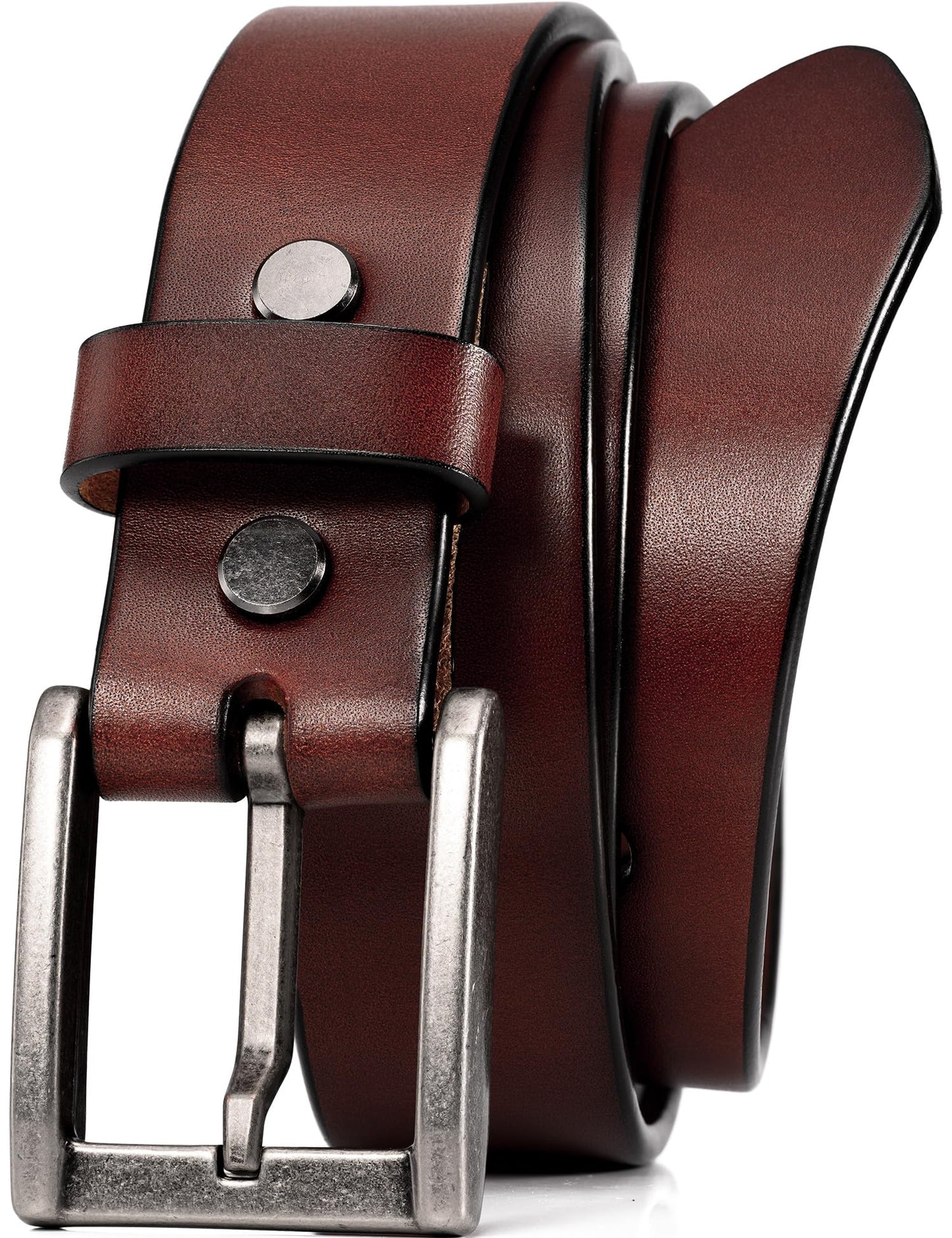 WOLFANT Thicken Full Grain Leather Heavy Duty Belts for Men,100% Italian Real Solid Leather