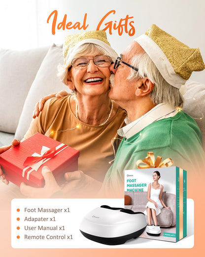 Foot Massager Machine with Heat, Shiatsu Deep Kneading Foot Massager with Remote, Compression, Multi-Massage Modes, Auto-Off Timers, Gifts for Women Men