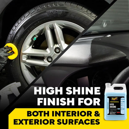 Meguiar's Hyper Dressing, 1 Gallon, Trim Shine For Drivers & Detailers— Car Wash Soap Restores Gloss And Deep Black Look; Use On Plastic And Rubber Trim, Tires, Bumpers And Wheel Wells