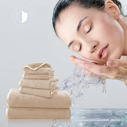 TENSTARS Luxury Silk Hemming Towel Set