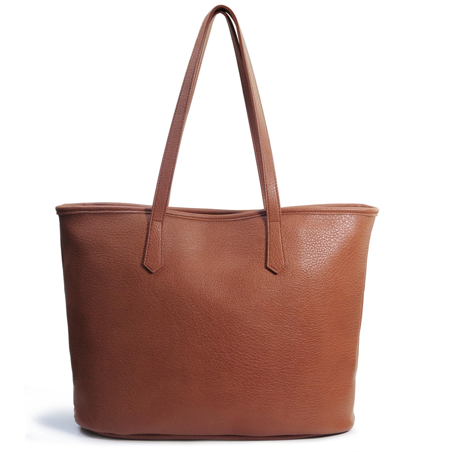 Zipper Tote Bag for Women Soft Vegan Leather Handbag for Work, Travel & Everyday Use (Brown)