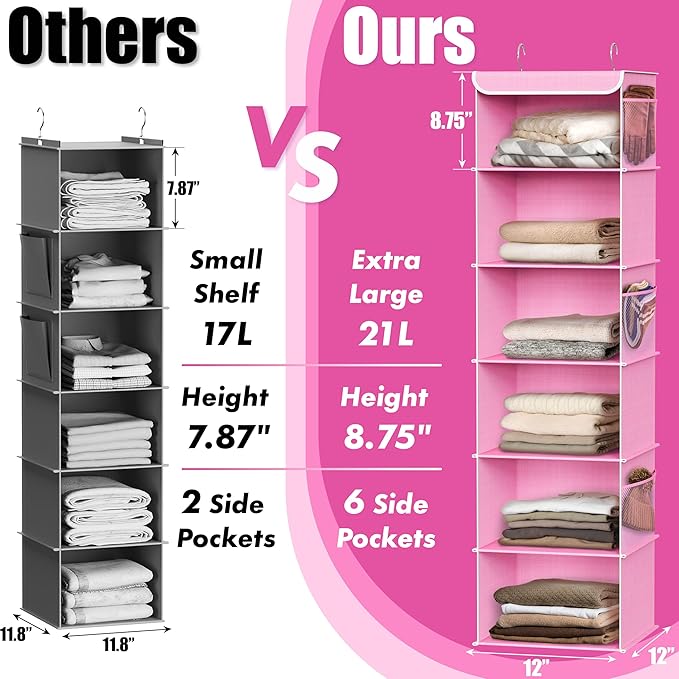 Simple Houseware 6 Shelf Hanging Closet Organizer