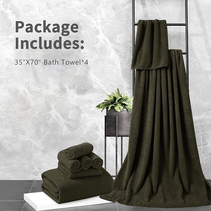 Extra Large Bath Towel Set of 4, Oversized Bath Sheet Super Soft Highly