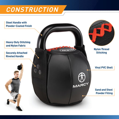 Marcy Soft Kettlebell with Handle for Weightlifting, Conditioning, Strength Training, Core Training for Full Body Workout 20lb SKB-020