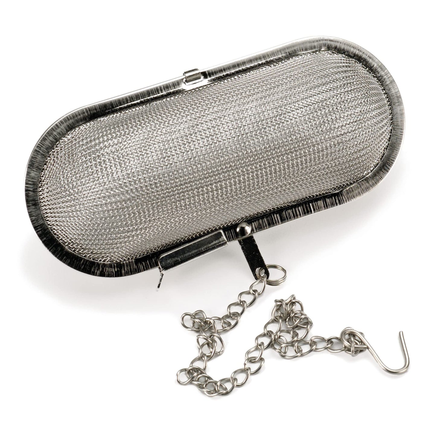 RSVP International Endurance Kitchen Collection Stainless Steel Mesh Floating Spice Infuser for Soups, Stews or Large Tea Pot, Jumbo Oval, 4.25x1.75"
