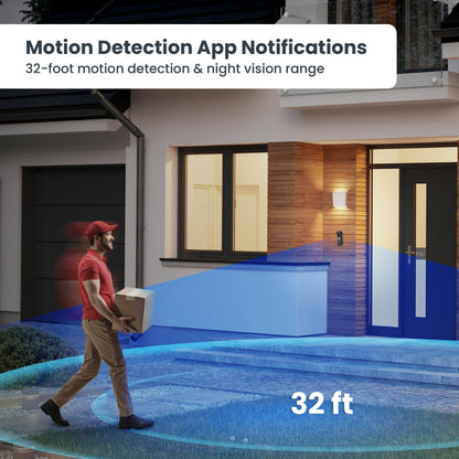 Feit Electric Doorbell Camera, 2.4 GHz WiFi, No Hub, Two-Way Audio, Motion Detection, Night Vision, 1080p HD, Micro SD Card Storage, Wireless Chime Included, Hardwired, CAM/Door/WiFi