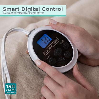 BLACK+DECKER Heated Blanket Electric Full, Micro Plush Electric Blanket, Heating Blanket with 10 Heating Levels, 10H Timer, Auto Shutoff, Fast Heating (84x90 inches, Cream)