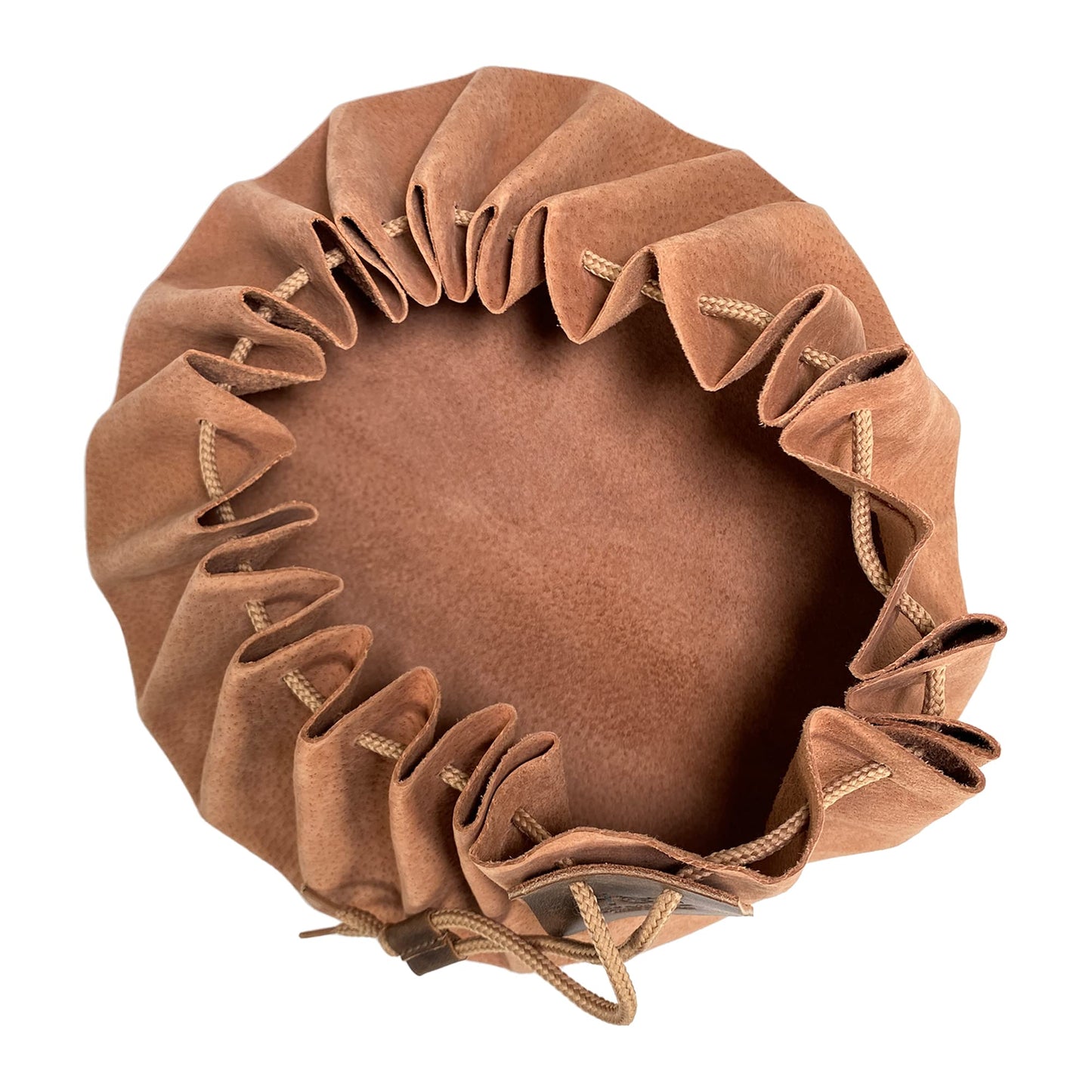 Hide & Drink, Drawstring Tinder Pouch Handmade from Sheepskin and Full Grain Leather (Cinnamon, XL)
