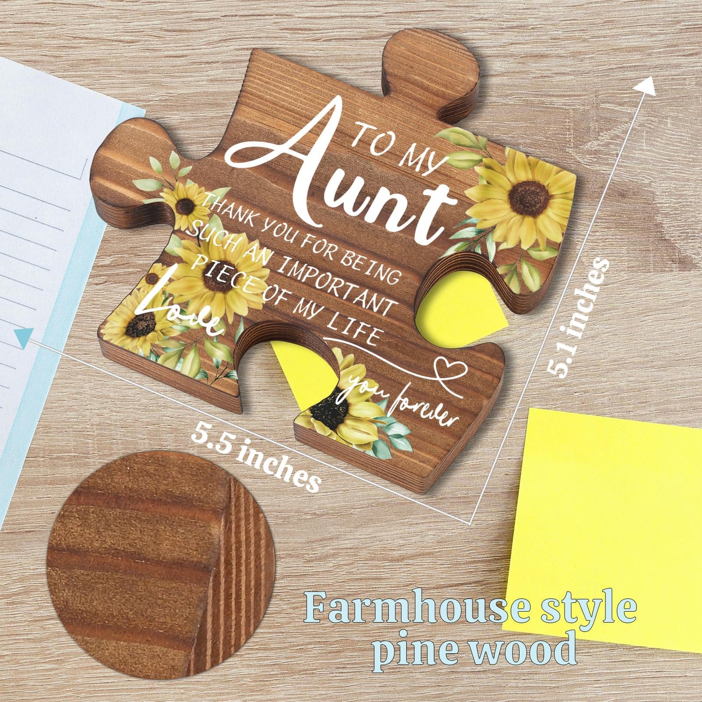 Little Reminders Wooden Puzzle Plaque Sign, Inspirational Desk Decor with Positive Quotes, Motivational Gift for Women Men, Encouragement Office Tabletop Keepsake, Birthday, Christmas, Self Care PD024