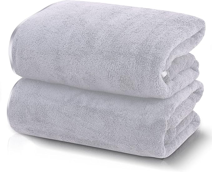TENSTARS Silk Hemming Bath Towels