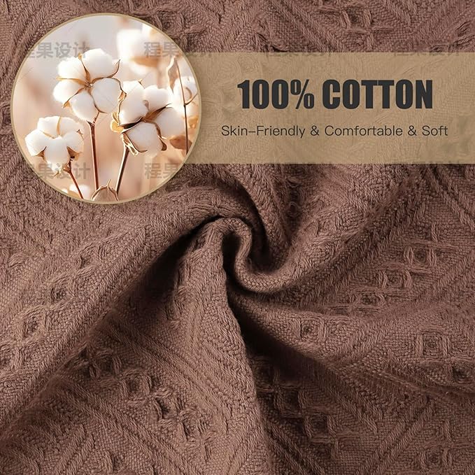 Boho Bathroom Decor Hand Towel 4 Pack 100% Turkish Cotton 14 x 30 Inch Boho
