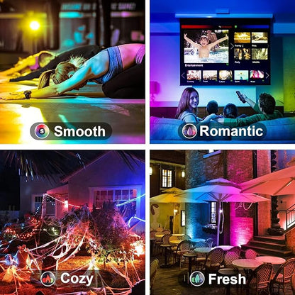 LED Flood Light Outdoor RGB Stage Lights Color Changing 500W Equivalent 2700k Warm White 5000LM(Remote Control, 120 Colors Strobe, Dimmable, Timing, US 3-Plug) Wall Wash Landscape Spotlight 2 Pack