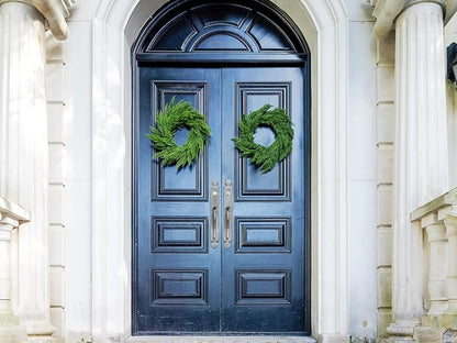 22" Real Touch Cypress Pine Wreath Christmas Wreath for Doors Walls Windows Porches Outdoor Indoor Christmas Decorations Xmas Decor