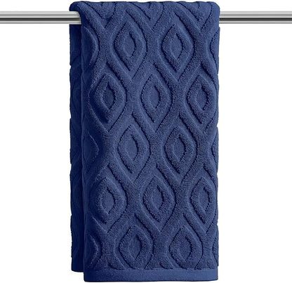 Artoid Mode 1 Pc Navy Blue 3D Diamond Grid Jacquard Hand Towels